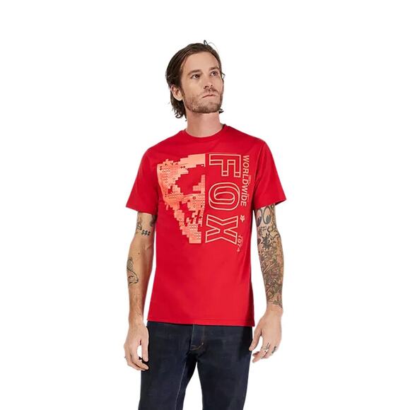 New Fox Racing Image Skull Premium T-Shirt Red Size M Graphic Moto Tee 1974 - Picture 3 of 5